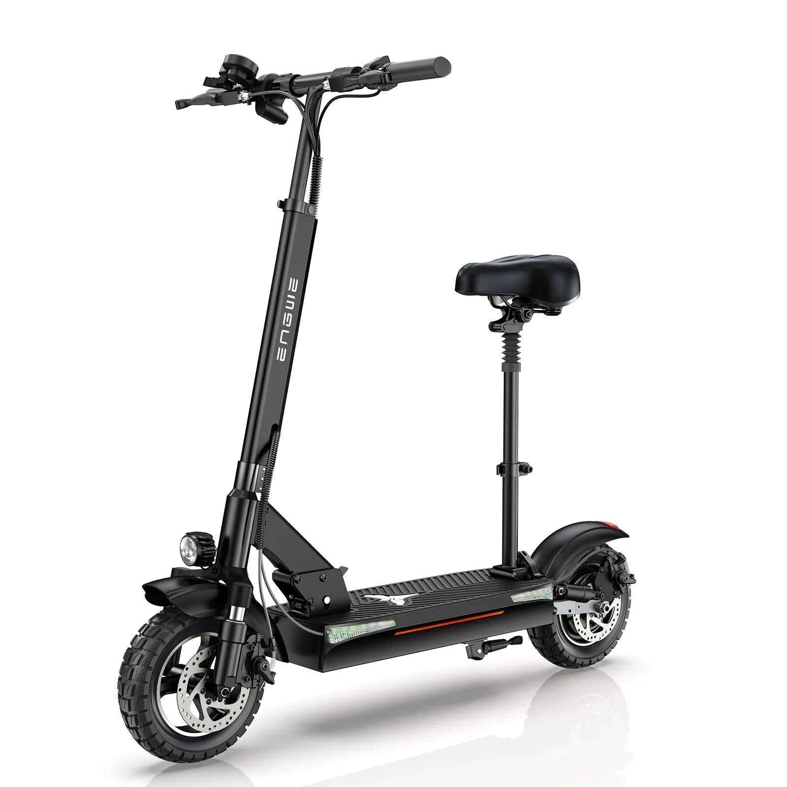 E-Scooter Rental ENGWE Y600 600W Seated E-Scooter in black with 70 km range.