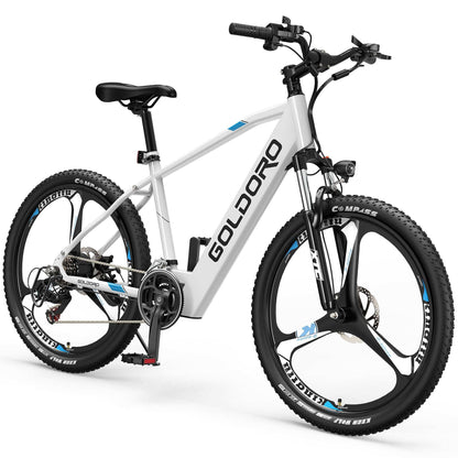 E-Bike Rentals - Goldoro Electric Bike 26" X7, Aluminum Alloy Mountain Bike, all-terrain tires, outdoor adventure.