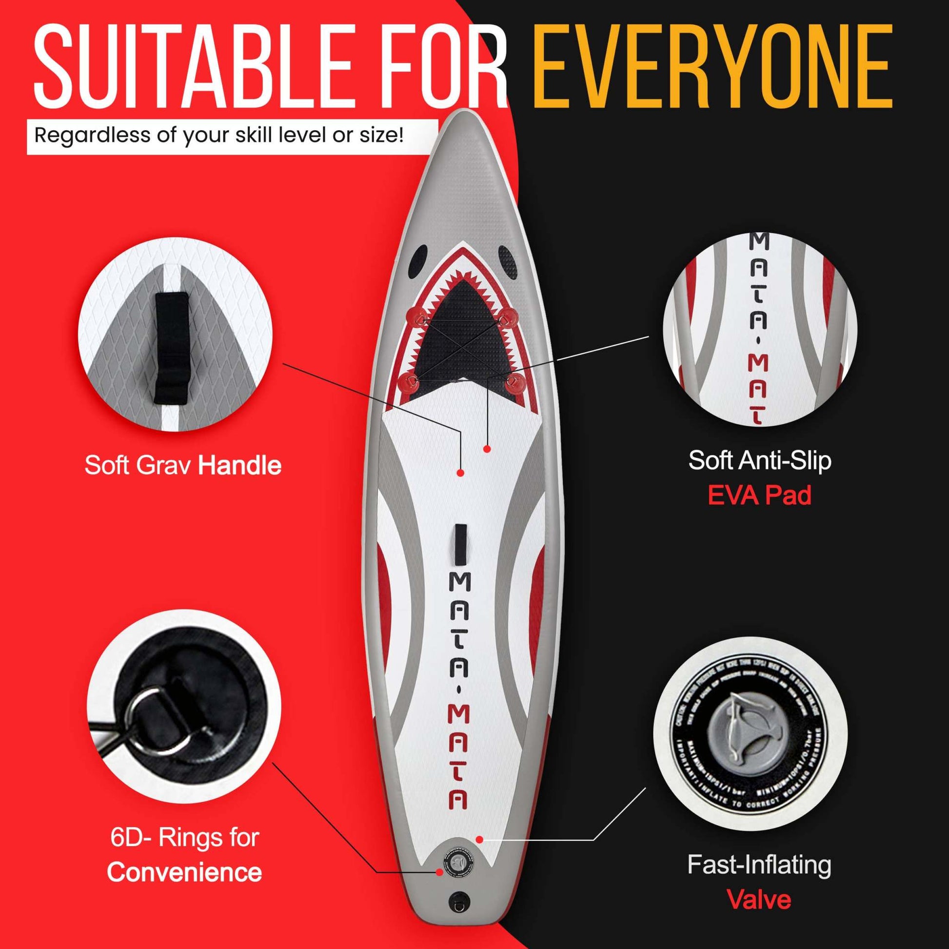 MATA MATA Shark Flight 10' Stand Up Paddle Board features.