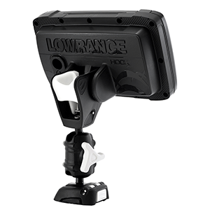 LOWRANCE ROKK MINI HOOK2 kayak mount with adjustable base for fish finder models.