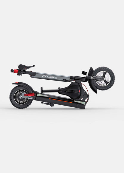 Black ENGWE Y600 e-scooter, foldable design, 600W motor, 70 km range.