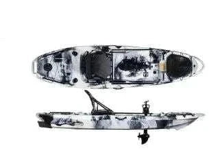 10' outfitted fishing kayak rental with pedal and rudder system.