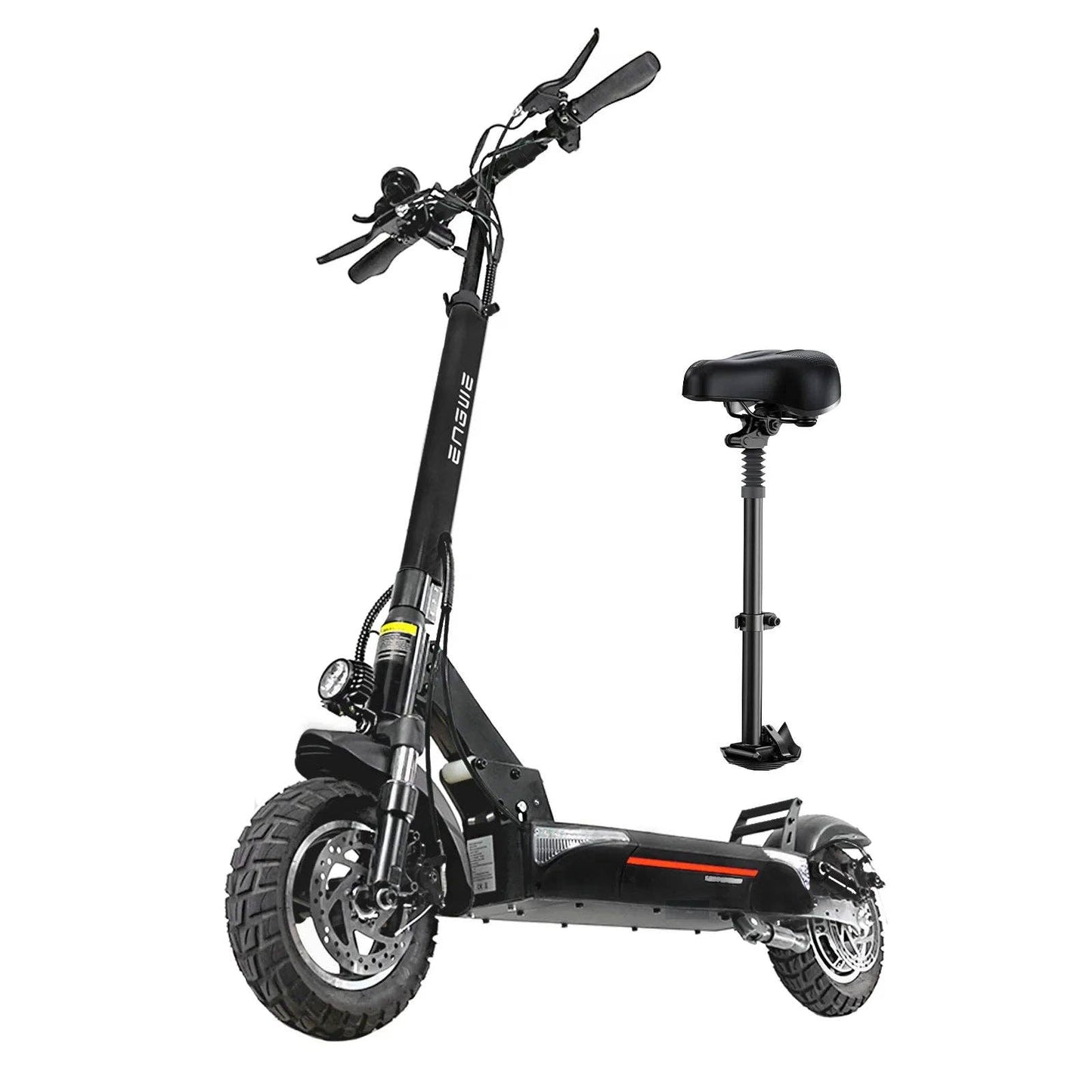 E-Scooter Rental ENGWE Y600 600W 70 km Range Seated in Black, sleek design, ideal for varied terrains.