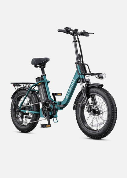 Sea green ENGWE L20 2.0 e-bike with 750W motor and step-thru design for rentals and fitness.