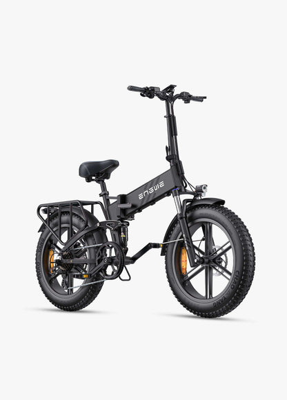 Midnight Blue Engwe Engine Pro 2.0 folding e-bike, 1200W peak motor for outdoor adventures.