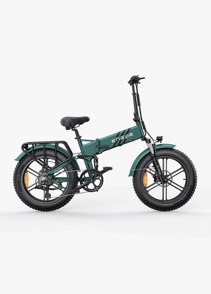 Midnight Blue Engwe Engine Pro 2.0 folding e-bike, 1200W peak power, for outdoor adventures.