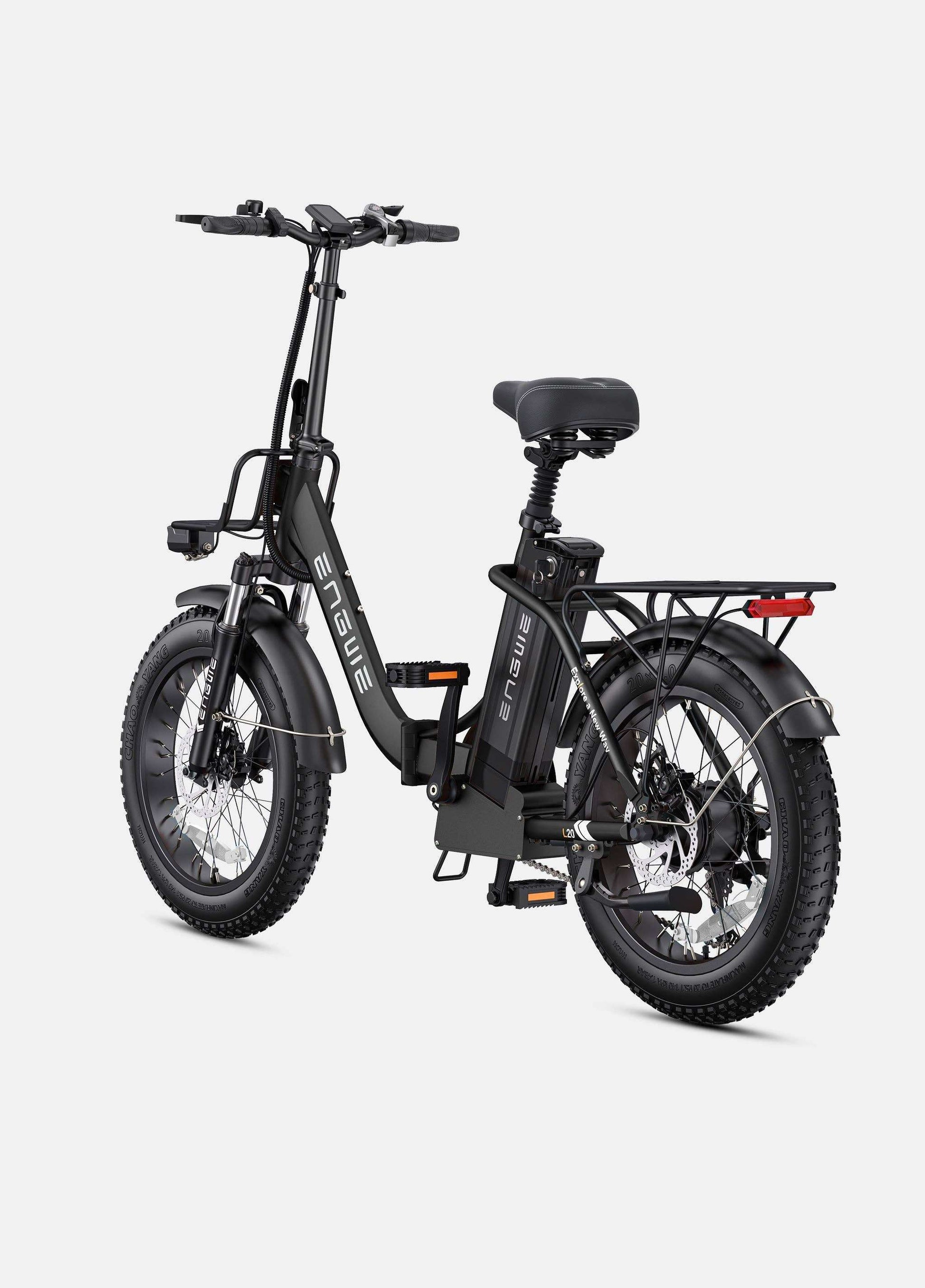 Sea green ENGWE L20 2.0 e-bike with 750W motor, front suspension, and step-thru design, suitable for bike rentals.