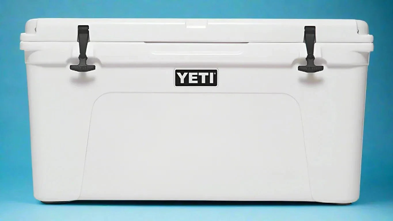 YETI Tundra 75 Cooler with rotomolded construction and T-Rex lid latches.