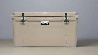 YETI Tundra 75 Cooler, durable beige design with secure T-Rex lid latches.